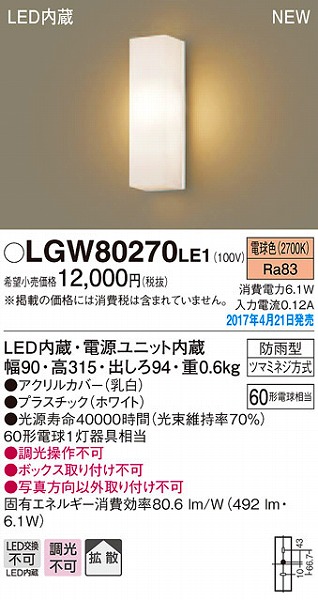 LGW80270LE1 pi\jbN |[`Cg LEDidFj (LGW80270 LE1)