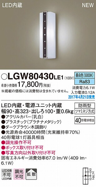 LGW80430LE1 pi\jbN |[`Cg LEDiFj (LGW80430 LE1)