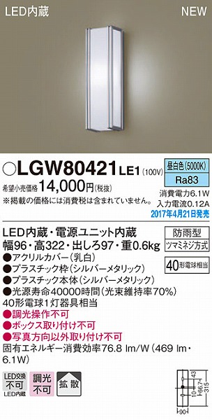 LGW80421LE1 pi\jbN |[`Cg LEDiFj (LGW80421 LE1)
