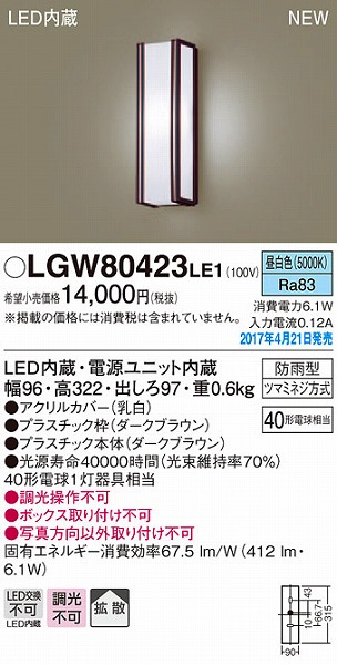 LGW80423LE1 pi\jbN |[`Cg LEDiFj (LGW80423 LE1)