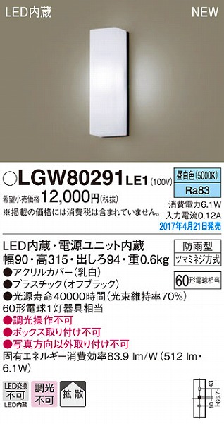 LGW80291LE1 pi\jbN |[`Cg LEDiFj (LGW80291 LE1)