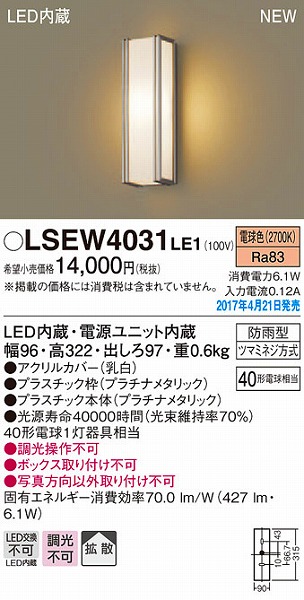 LSEW4031LE1 pi\jbN |[`Cg LEDidFj (LGW80404 LE1 i)