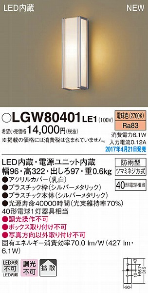 LGW80401LE1 pi\jbN |[`Cg LEDidFj (LGW80401 LE1)