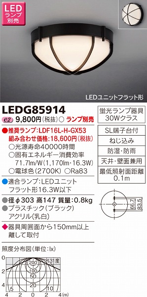 LEDG85914 東芝 ポーチライト LED