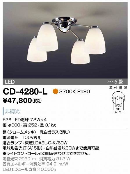 CD-4280-L RcƖ VfA N[bL LED `6