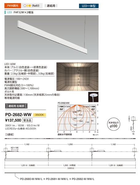 PD-2682-WW RcƖ y_gCg ApE[ F LED F  ㉺z