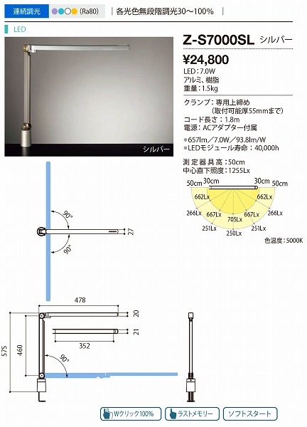 2017N2\ Z-S7000SL RcƖ ZCg Vo[ LED