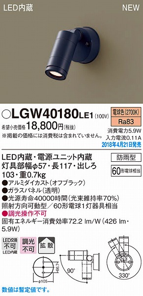 LGW40180LE1 pi\jbN OpX|bgCg ItubN LEDidFj (LGW40180 LE1)