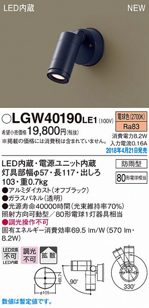 LGW40190LE1 pi\jbN OpX|bgCg ItubN LEDidFj (LGW40190 LE1)
