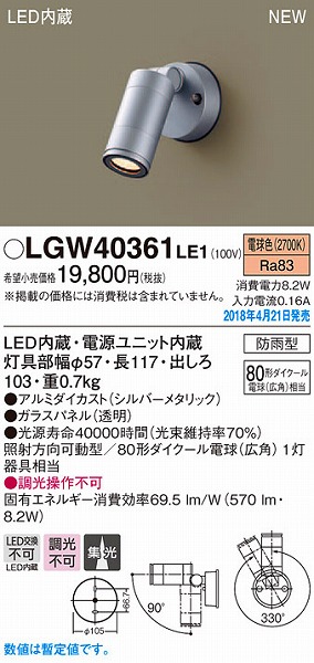 LGW40361LE1 pi\jbN OpX|bgCg Vo[^bN LEDidFj (LGW40361 LE1)
