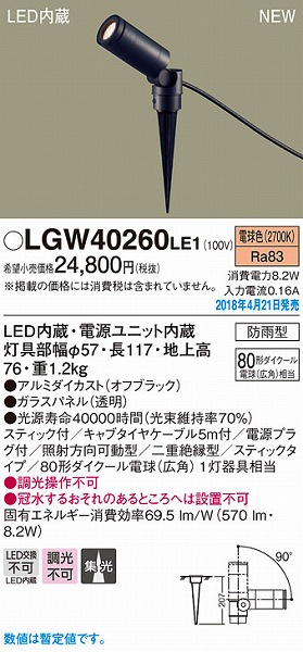 LGW40260LE1 pi\jbN K[fCg ItubN LEDidFj (LGW40260 LE1)
