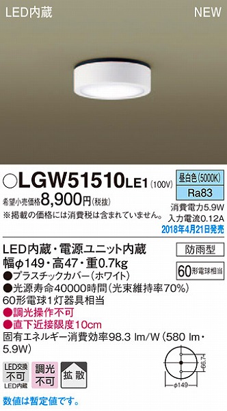 LGW51510LE1 pi\jbN p_ECg zCg LEDiFj (LGW51510 LE1)
