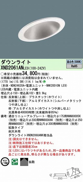 XND2061ANLE9 pi\jbN _ECg ΂ߓVp LEDiFj (XNDN2068ANK i)