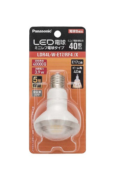 LDR4L-W-E17/RF4/X パナソニック LED電球 ミニレフ電球タイプ 電球色 40度 400lm (E17) (LDR6L-W-E17 後継品)