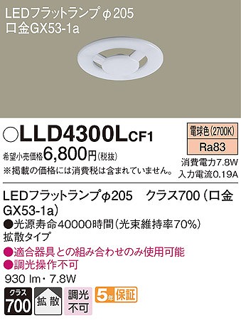 LLD4300LCF1 pi\jbN LEDtbgv pv 205 dF gU (GX53-1a)