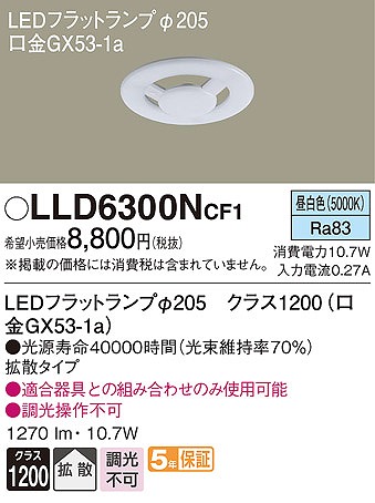 LLD6300NCF1 pi\jbN LEDtbgv pv 205 F gU (GX53-1a)