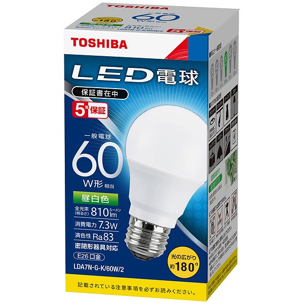 LDA7N-G-K/60W/2  LEDd ʓd` F 180x 810lm (E26)