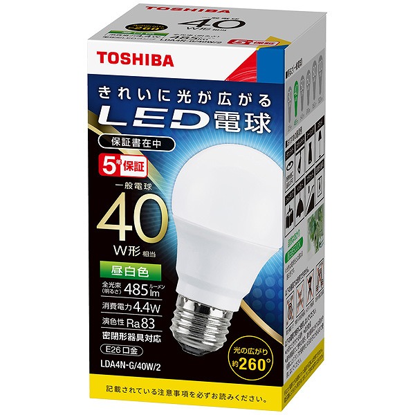 LDA4N-G/40W/2  LEDd ʓd` F 260x 485lm (E26)