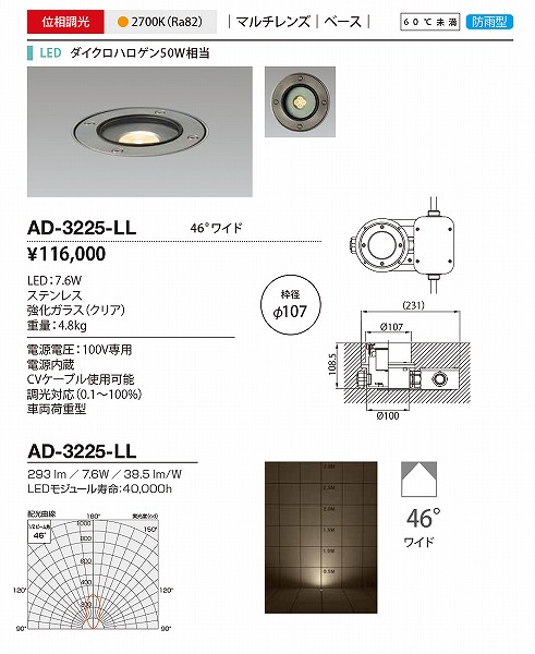 AD-3225-LL RcƖ o[hCg nݏƖ 107 LED dF  Lp
