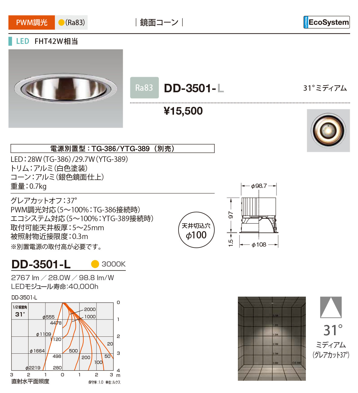 DD-3501-L RcƖ _ECg  100 LED dF  31x