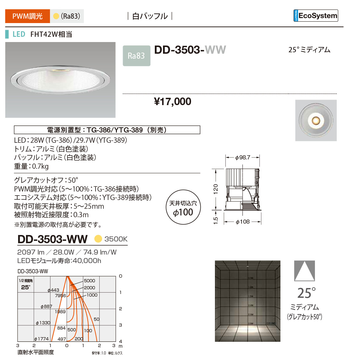 DD-3503-WW RcƖ _ECg obt 100 LED F  25x