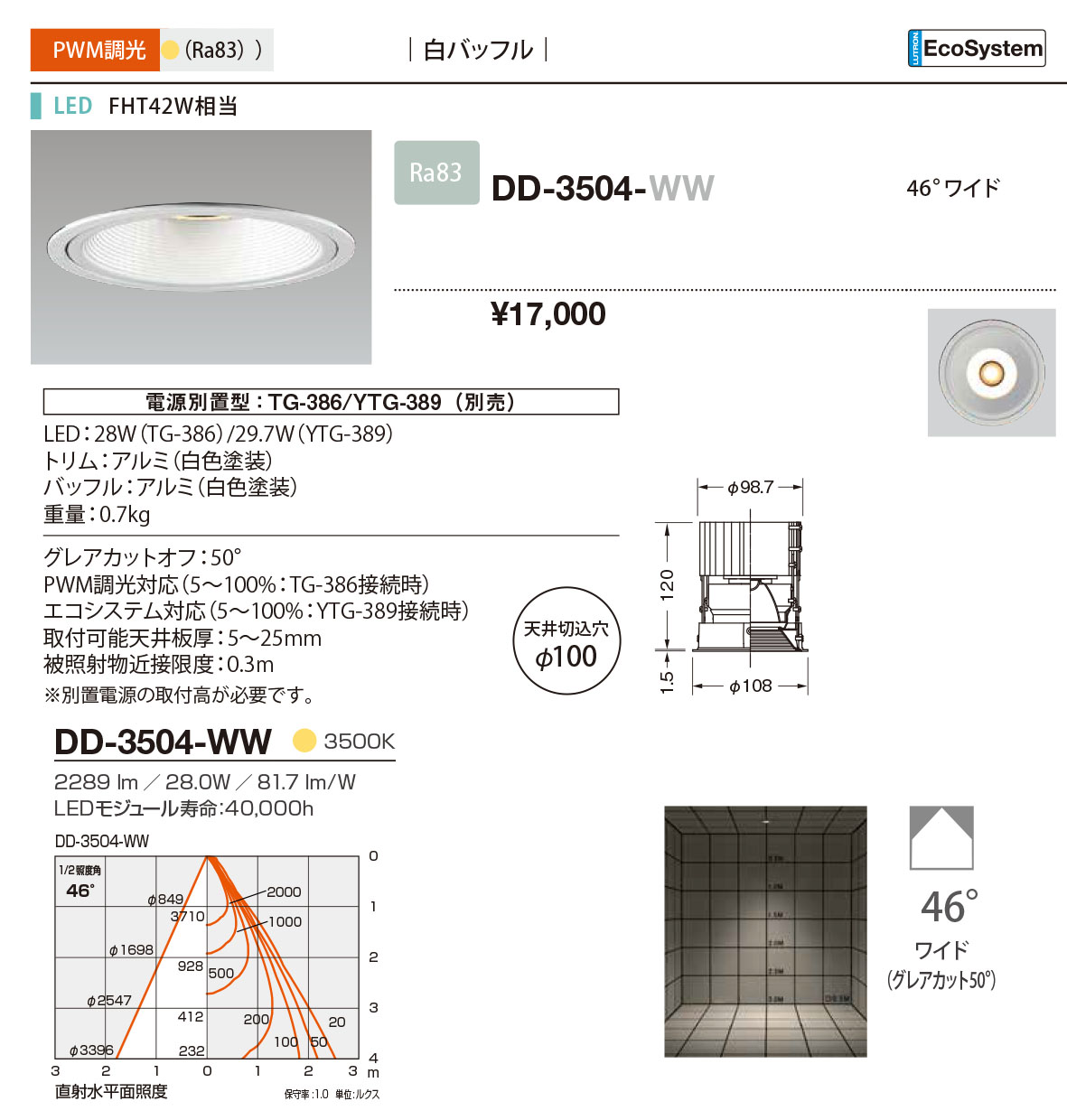 DD-3504-WW RcƖ _ECg obt 100 LED F  46x