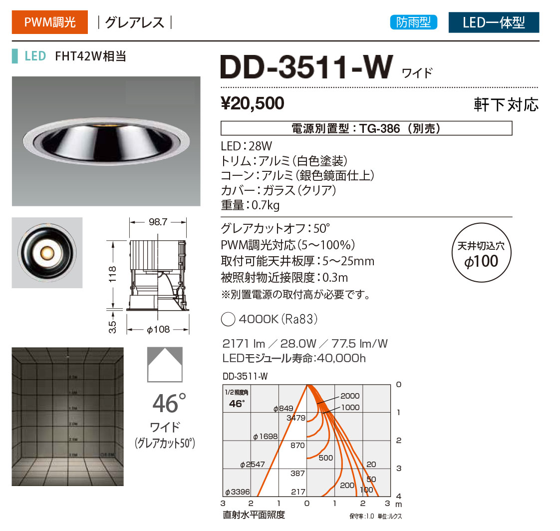 DD-3511-W RcƖ p_ECg F 100 LED F  46x