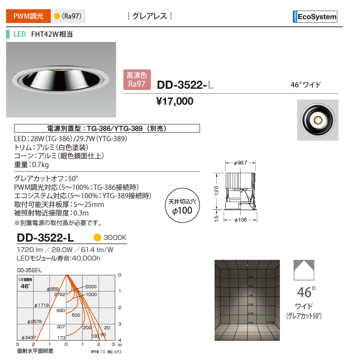 DD-3522-L RcƖ _ECg F 100 LED dF  46x