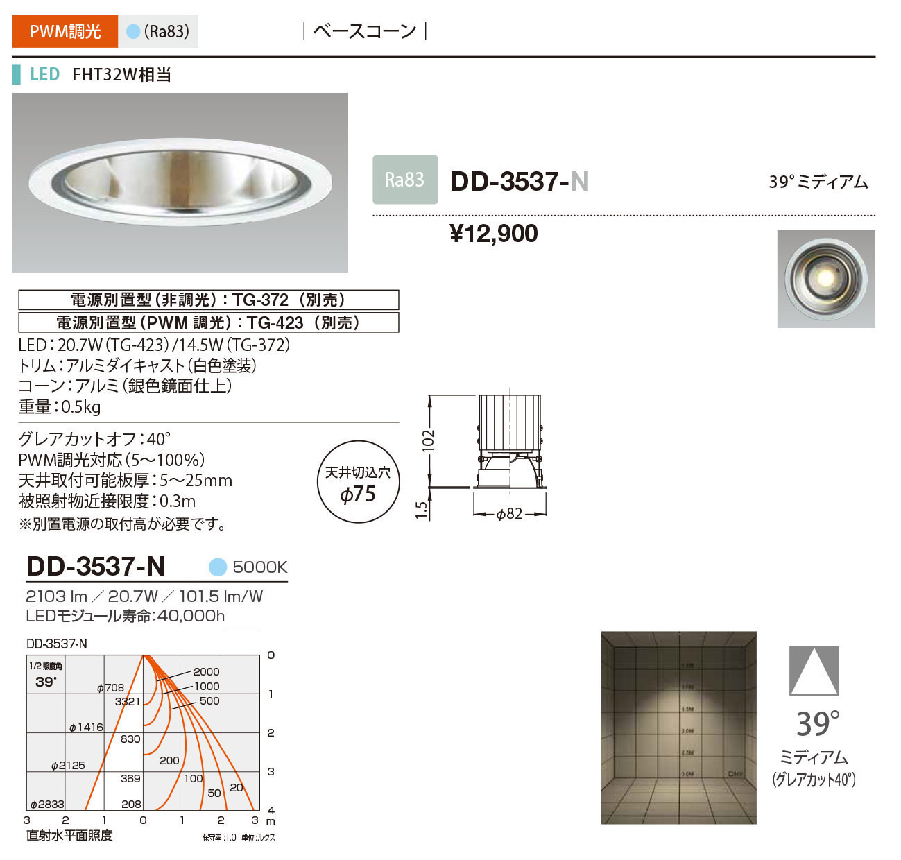 DD-3537-N RcƖ _ECg  75 LED F  39x