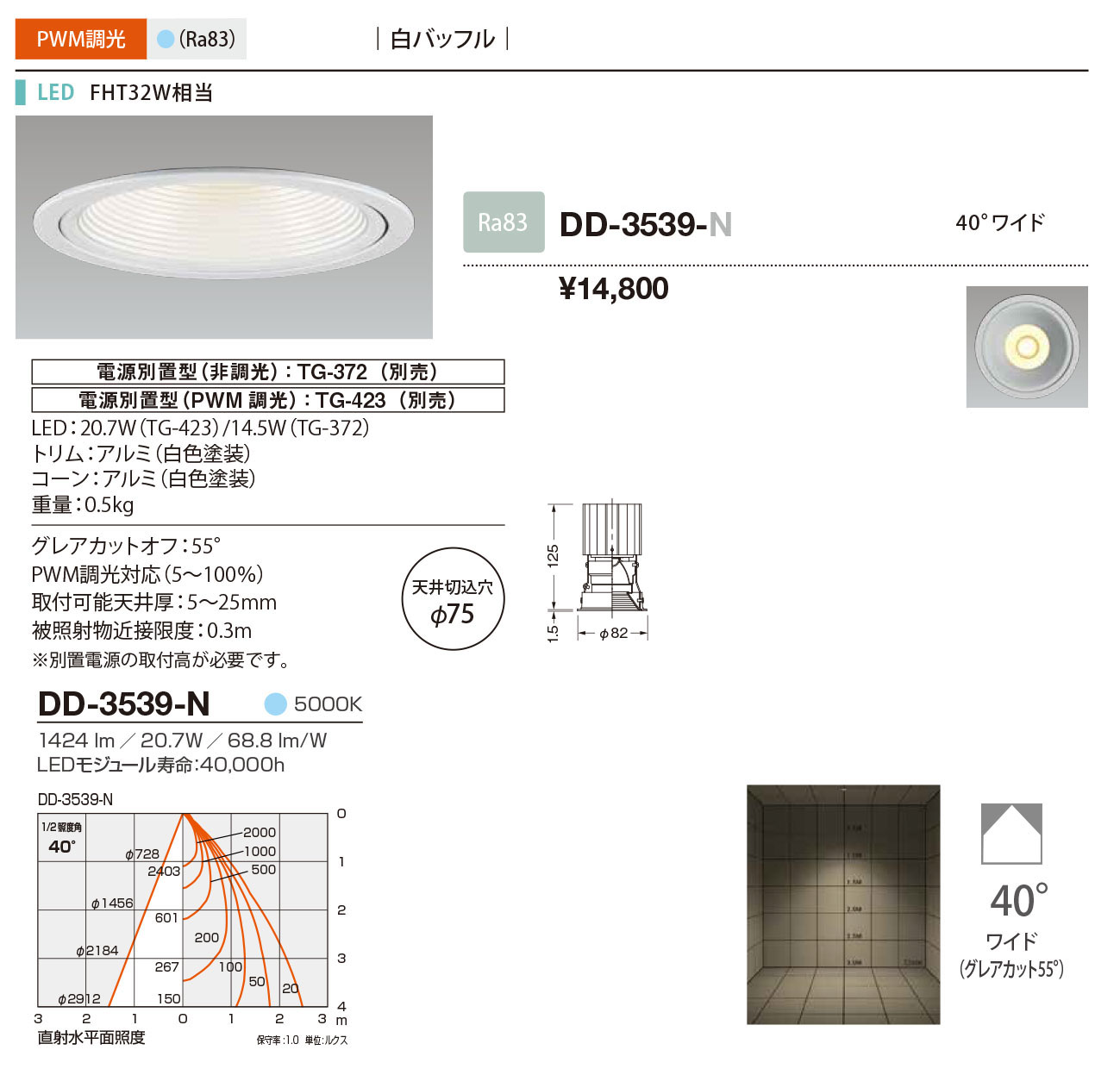 DD-3539-N RcƖ _ECg obt 75 LED F  40x