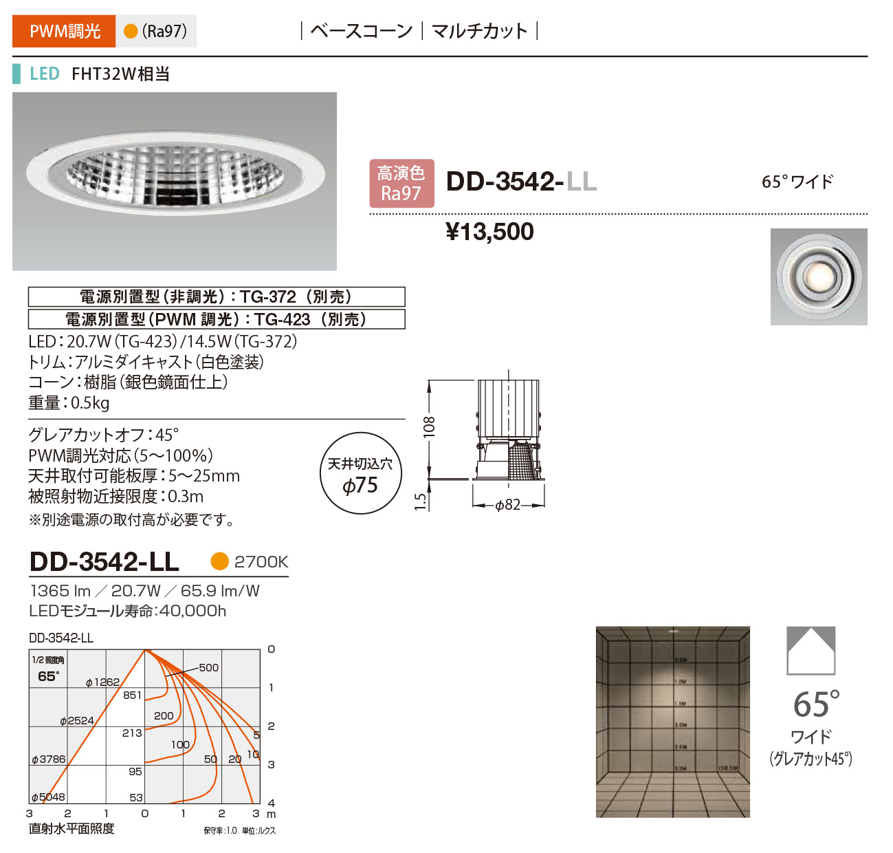 DD-3542-LL RcƖ _ECg  75 LED dF  65x