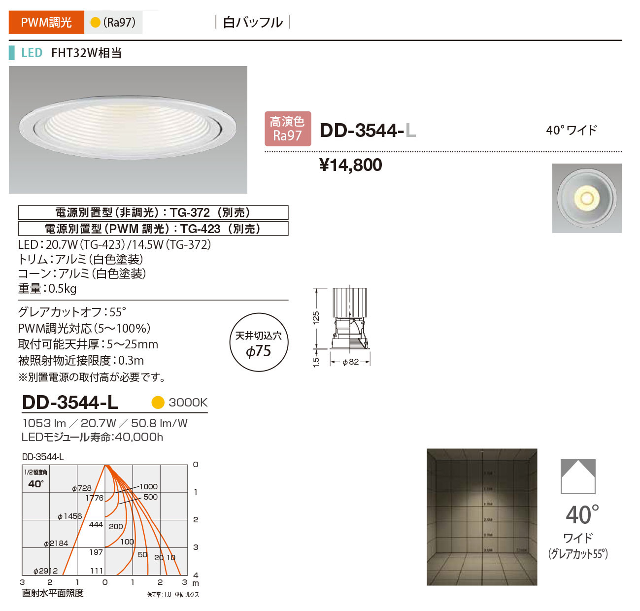 DD-3544-L RcƖ _ECg obt 75 LED dF  40x