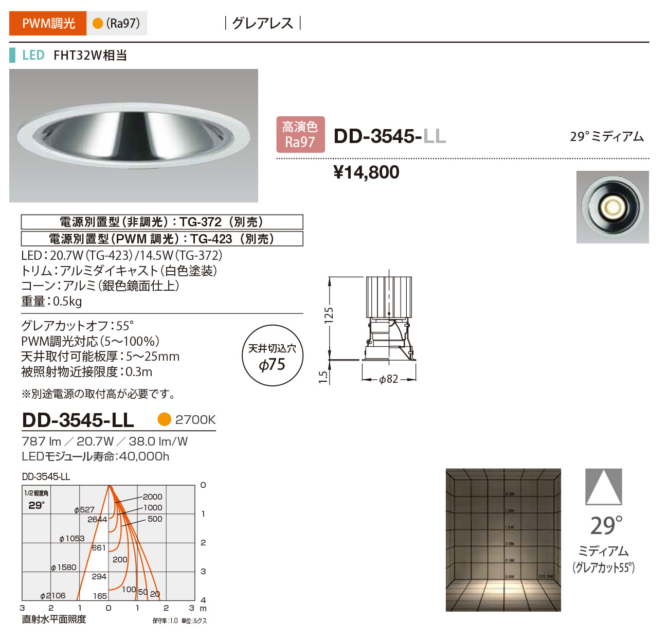 DD-3545-LL RcƖ _ECg F 75 LED dF  29x