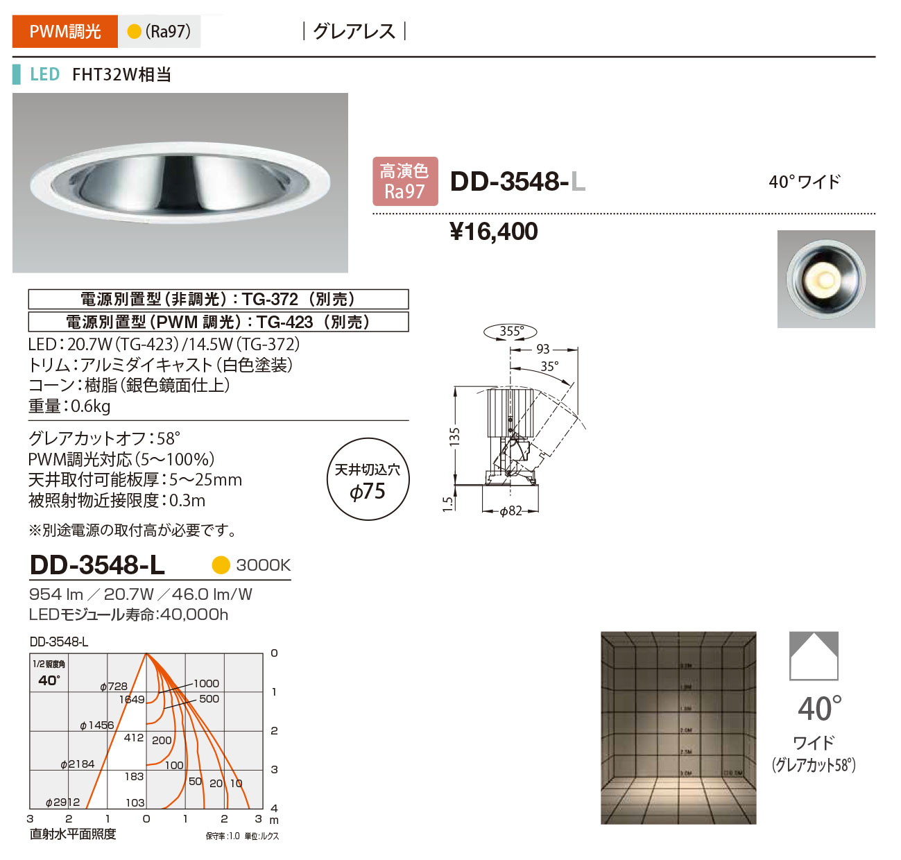 DD-3548-L RcƖ _ECg AWX^u 75 LED dF  40x