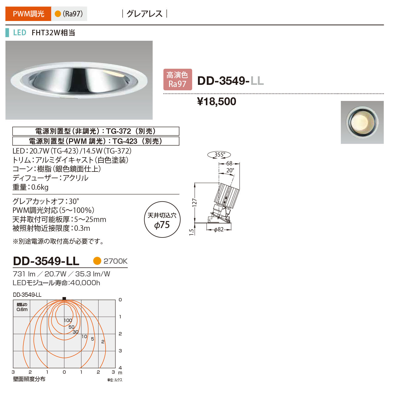 DD-3549-LL RcƖ _ECg F 75 LED dF  EH[EHbV
