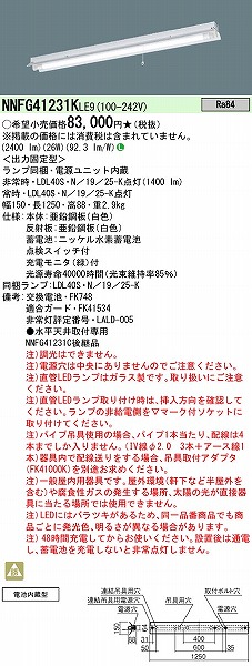NNFG41231KLE9 pi\jbN 퓔 x[XCg 40` ˊ}t 1 LEDiFj (NNFG41231C pi)