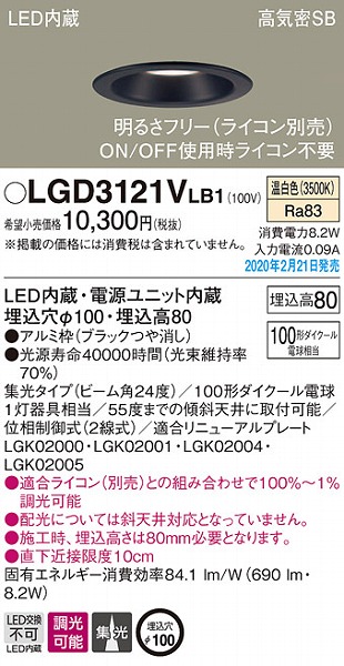 LGD3121VLB1 pi\jbN _ECg ubN 100 LED F  W (LGB76416LB1 pi)