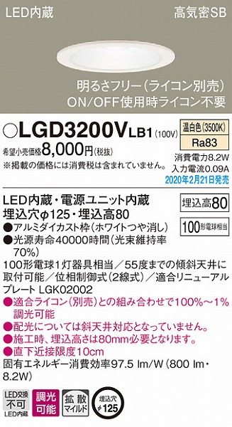 LGD3200VLB1 pi\jbN _ECg zCg 125 LED F  gU (LGB76321LB1 i)
