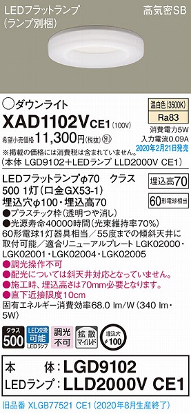 XAD1102VCE1 pi\jbN _ECg NA 100 LEDiFj gU (XLGB77521CE1 pi)