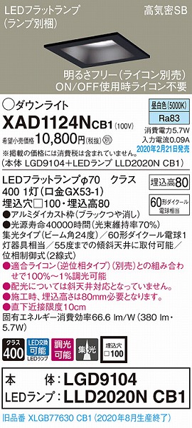 XAD1124NCB1 pi\jbN p^_ECg ubN 100 LED F  W (XLGB77630CB1 pi)