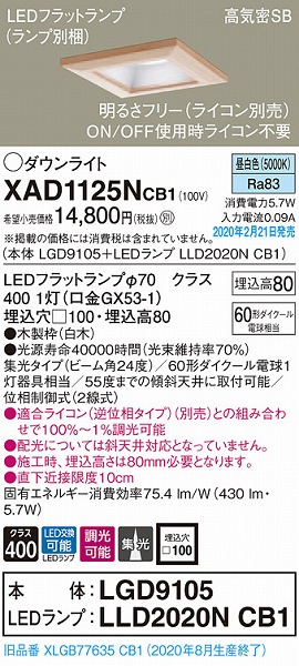 XAD1125NCB1 pi\jbN a_ECg  100 LED F  W (XLGB77635CB1 pi)