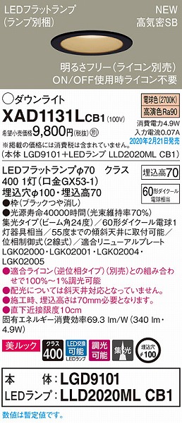 XAD1131LCB1 pi\jbN _ECg ubN 100 LED dF  gU (LGB73412LB1 pi)