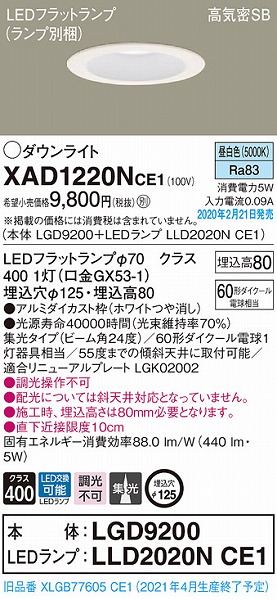 XAD1220NCE1 pi\jbN _ECg zCg 125 LEDiFj W (XLGB77605CE1 i)