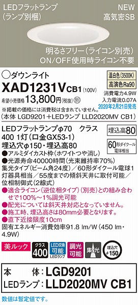 XAD1231VCB1 pi\jbN _ECg zCg 150 LED F  gU