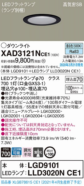 XAD3121NCE1 pi\jbN _ECg ubN 100 LEDiFj W (XLGB78615CE1 i)