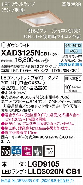 XAD3125NCB1 pi\jbN a_ECg  100 LED F  W (XLGB78635CB1 i)
