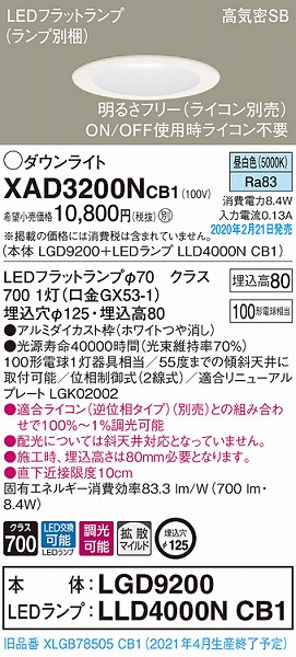 XAD3200NCB1 pi\jbN _ECg zCg 125 LED F  gU (XLGB78505CB1 pi)
