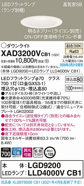 XAD3200VCB1 pi\jbN _ECg zCg 125 LED F  gU (XLGB78506CB1 i)