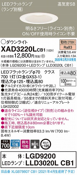 XAD3220LCB1 pi\jbN _ECg zCg 125 LED dF  W (XLGB78607CB1 i)