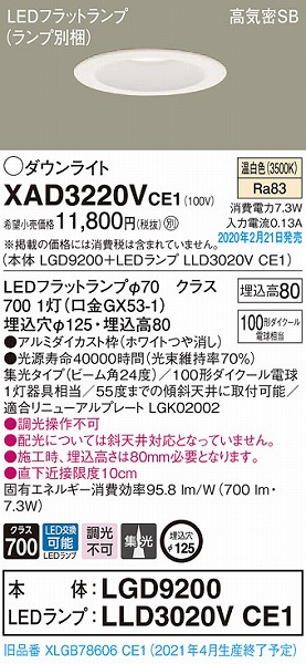 XAD3220VCE1 pi\jbN _ECg zCg 125 LEDiFj W (XLGB78606CE1 i)